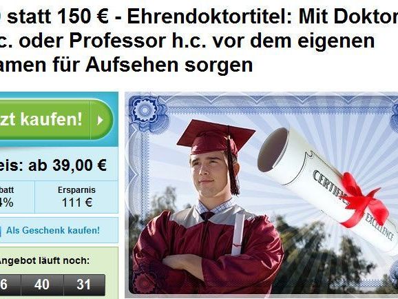Schon ab 39 Euro kann man sich im Internet einen Doktortitel erkaufen. Schon ab 39 Euro kann man sich im Internet einen Doktortitel erkaufen.