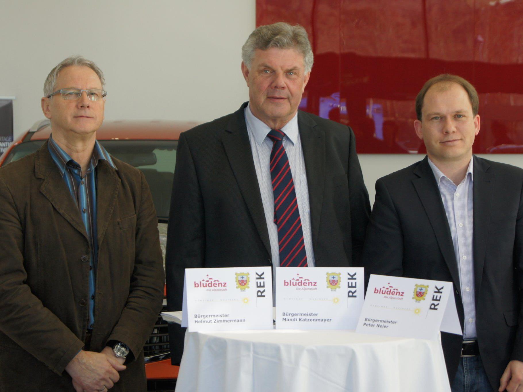 Die drei Bürgermeister aus Bürs, Bludenz und Nüziders planen ein neues Entwicklungskonzept.