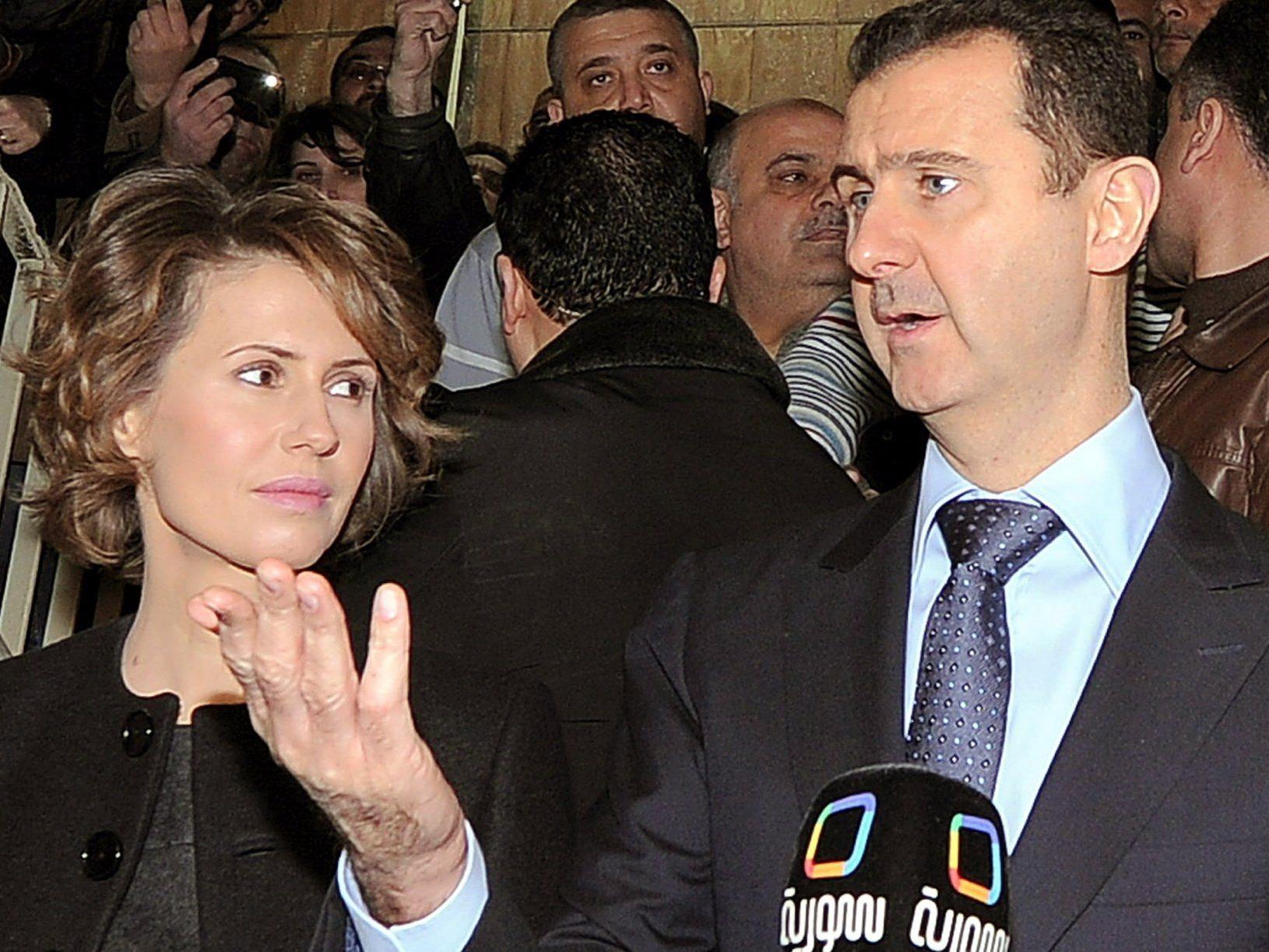 Machthaber Bashar Assad mit seiner Frau Asma.