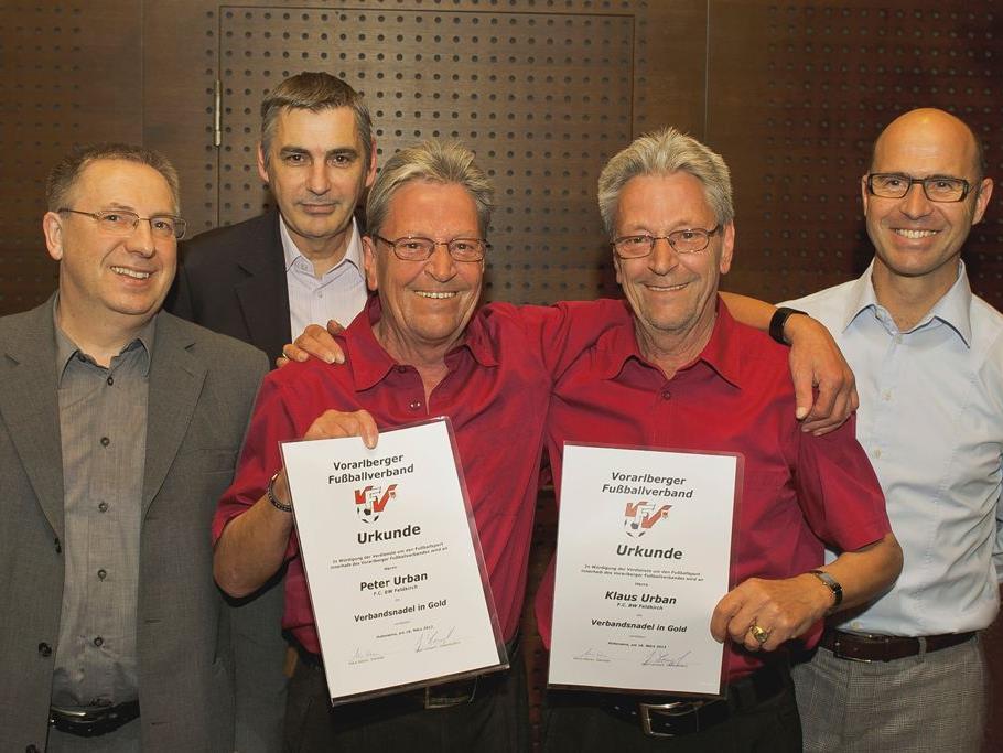 Klaus & Peter Urban, Auszeichnung für 47 Jahre Verdienste um den Vorarlberger Fussballsport