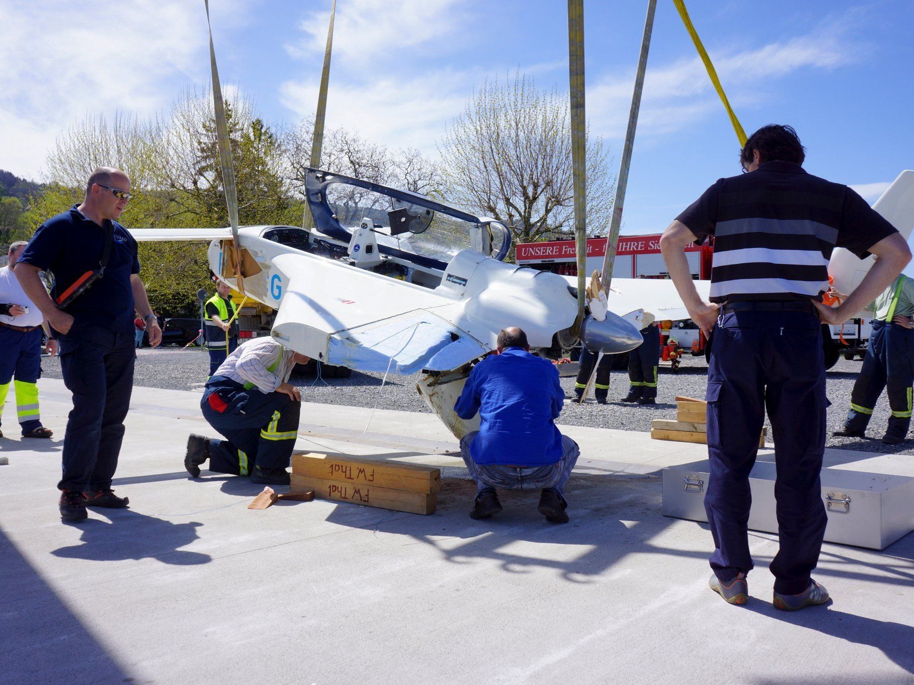 Altenrhein: Kleinflugzeug auf Bodensee notgelandet, keine Verletzten.