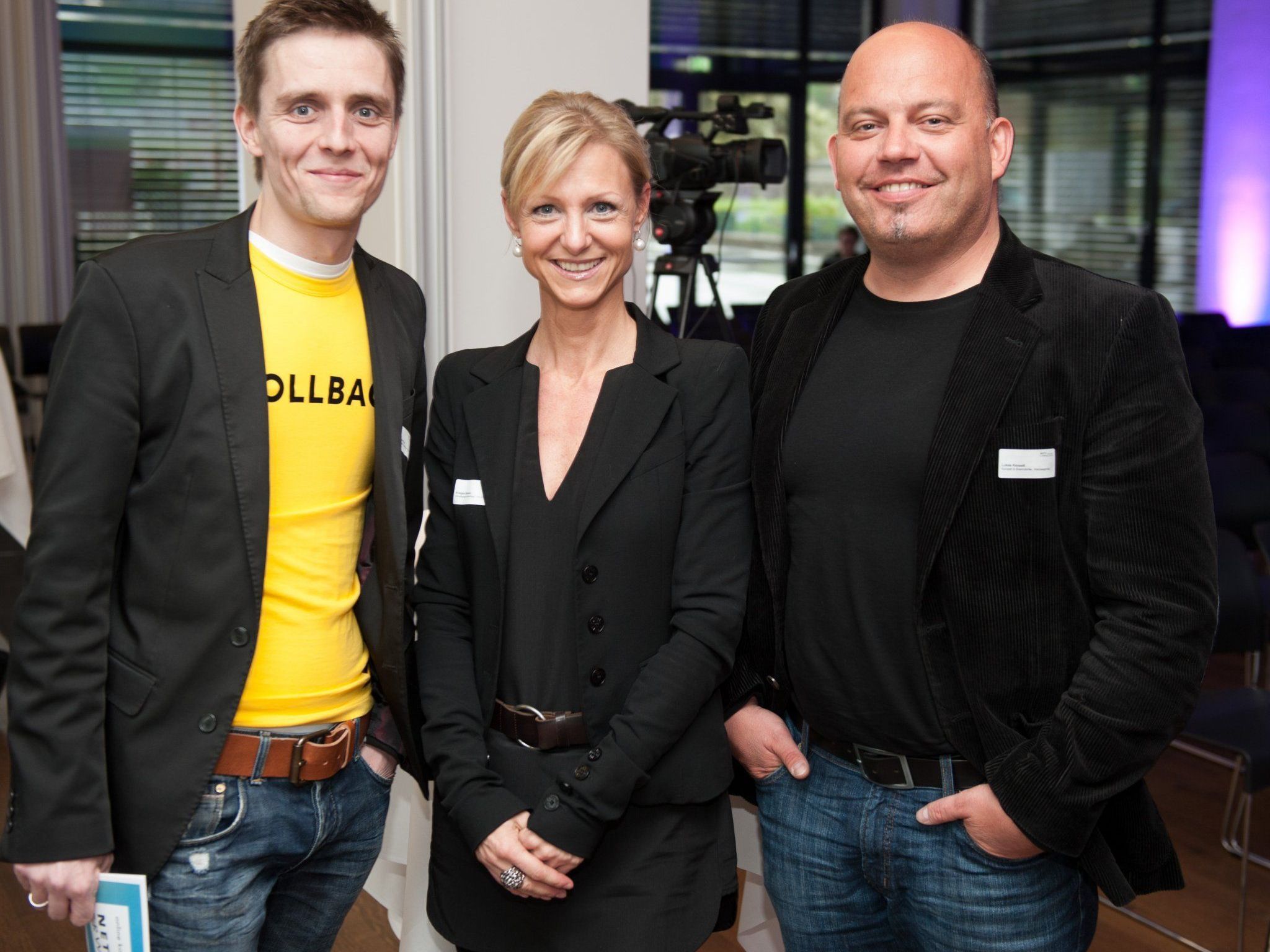 VOL.AT-Geschäftsführer Georg Burtscher mit Kris Balasko und "Werber" Lukas Konzett. VOL.AT-Geschäftsführer Georg Burtscher mit Kris Balasko und "Werber" Lukas Konzett.