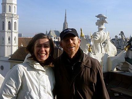 Für Niki Lauda-Film-Dreh: Ron Howard und Marijana Stoisits auf der Michaeler-Kuppel Für Niki Lauda-Film-Dreh: Ron Howard und Marijana Stoisits auf der Michaeler-Kuppel