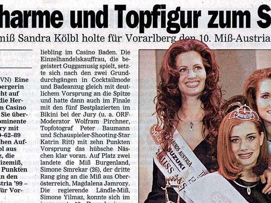 Im März 1999 holte sich die damals 20-jährige Sandra Kölbl den Titel der Miss Austria.