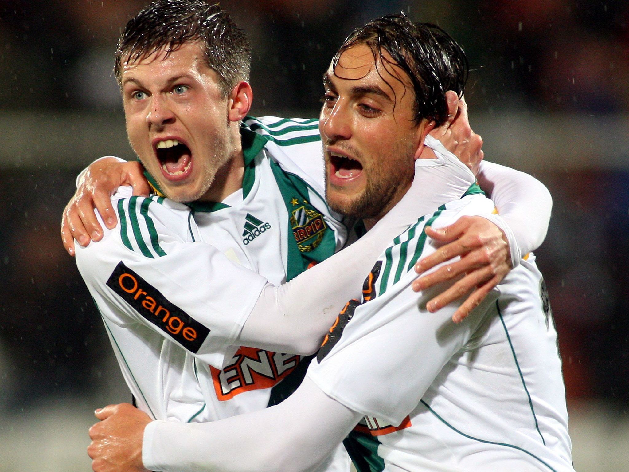 Rapid feiert Sieg gegen Admira. Rapid feiert Sieg gegen Admira.