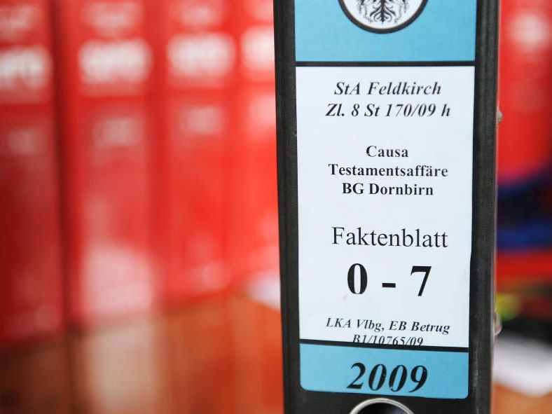 Ein Aktenordner der "Testamentsaffäre Dornbirn". Ein Aktenordner der "Testamentsaffäre Dornbirn".