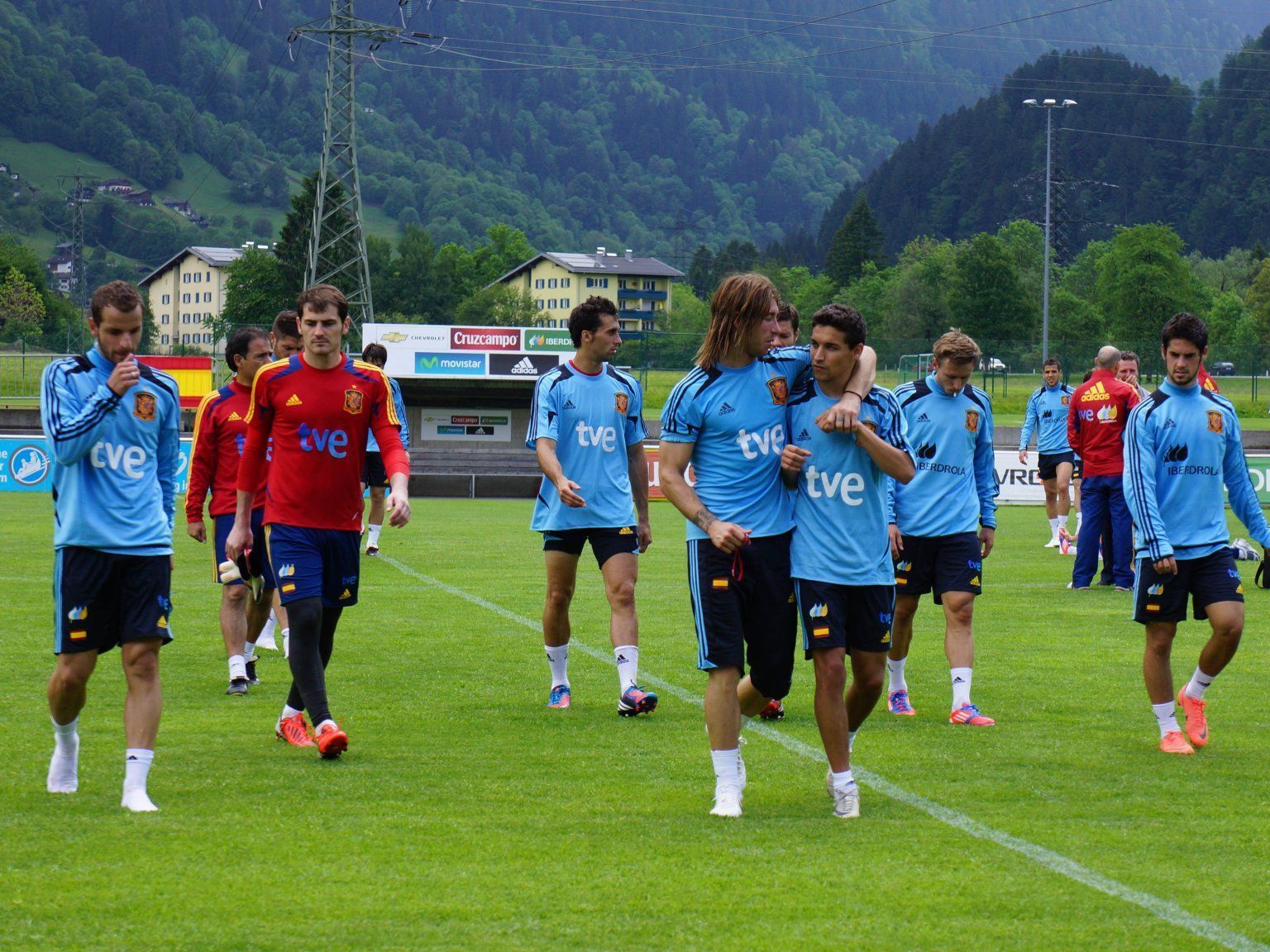 Spaniens Nationalteam nach dem ersten Training in Schruns. Spaniens Nationalteam nach dem ersten Training in Schruns.