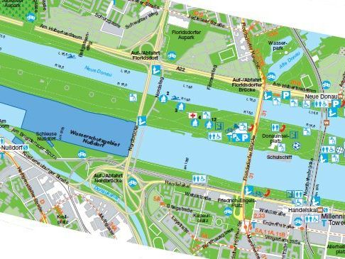 Alle Attraktionen der Donauinsel im Kleinformat: Der neue, kostenlose Plan der Insel Alle Attraktionen der Donauinsel im Kleinformat: Der neue, kostenlose Plan der Insel