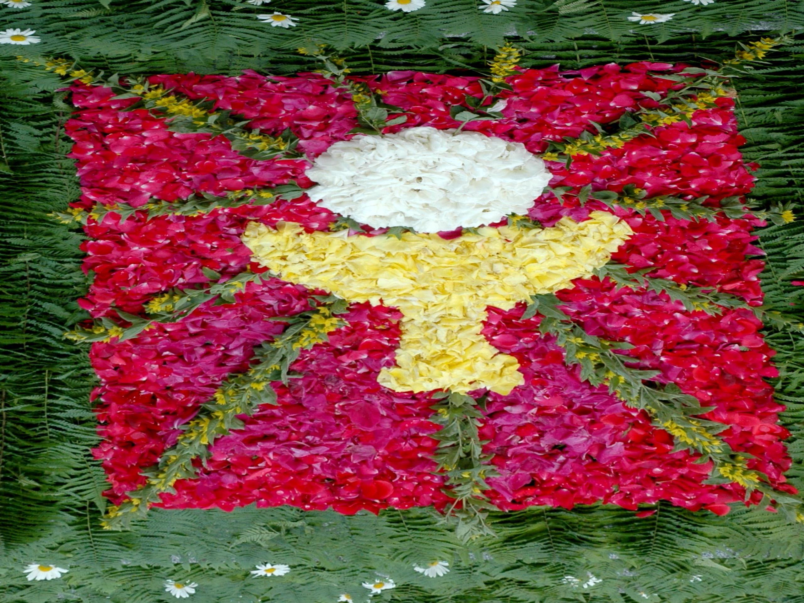 Der Blumenteppich vor der Hörbranzer Kirche (Ausschnitt)