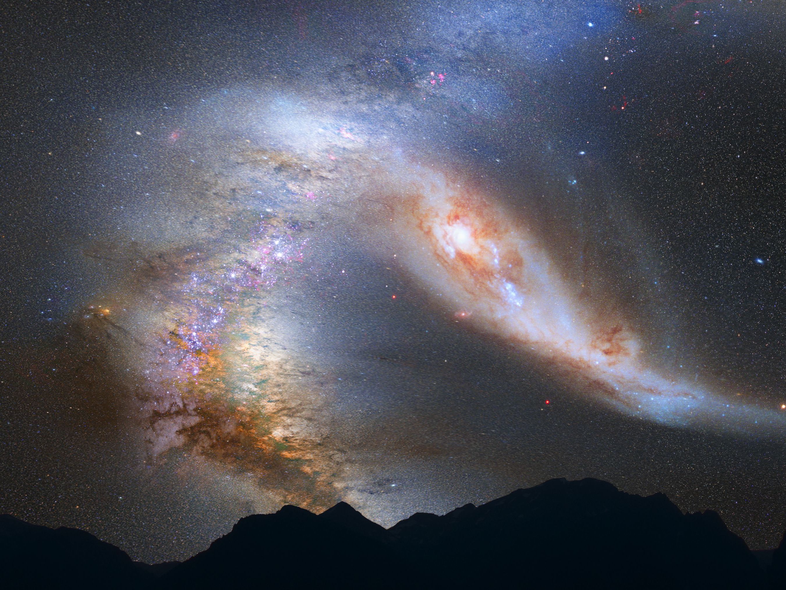 Galaxien-Crash: So wird der Nachthimmel in gut 3,75 Mrd. aussehen. Galaxien-Crash: So wird der Nachthimmel in gut 3,75 Mrd. aussehen.