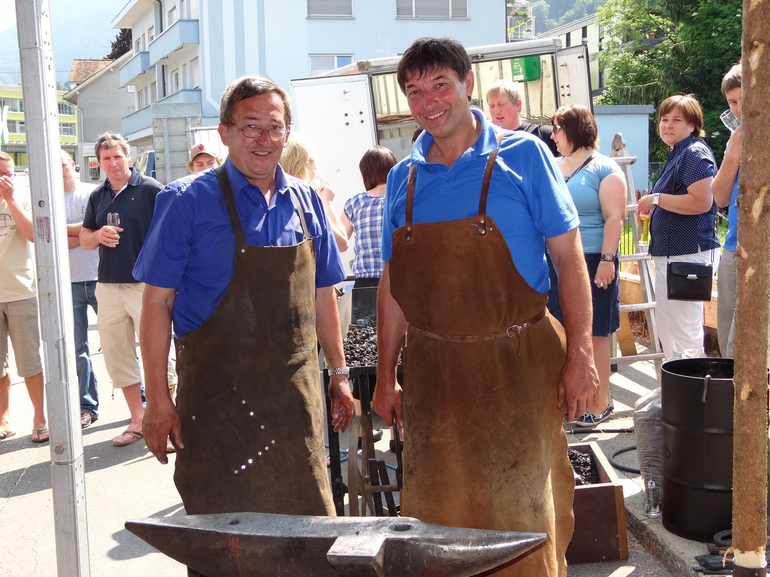 Die Ausstellung "Altes Handwerk" gab einen Einblick in die Tätigkeiten vor hundert Jahren - hier die Schmiede