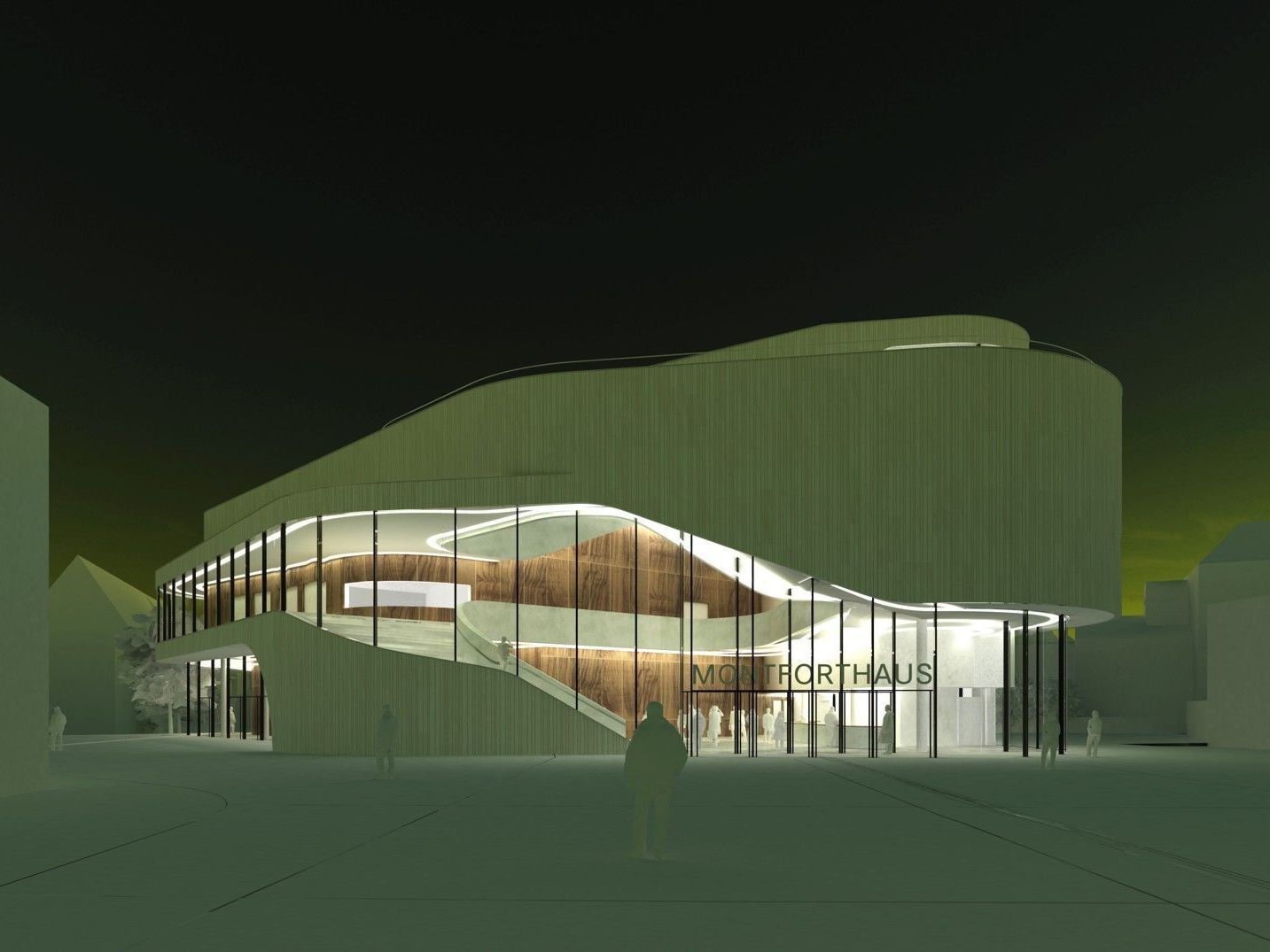 Soll im Spätherbst 2014 erstrahlen: Das neue Montforthaus. Soll im Spätherbst 2014 erstrahlen: Das neue Montforthaus.