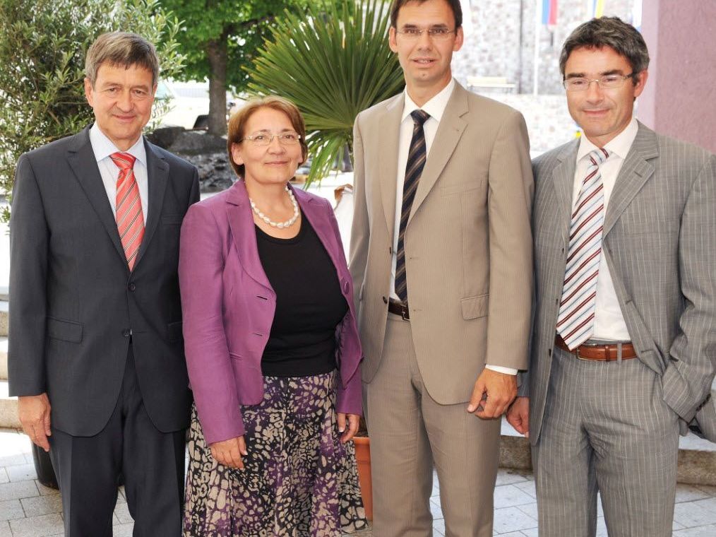 v. l. - Regierungsrat Willi Haag, St. Gallen; Regierungsrätin Dr. Renate Müssner, Fürstentum Liechtenstein; Landeshauptmann Mag. Markus Wallner, Vorarlberg; Regierungsrat Dr. Mario Cavigelli, Kanton Graubünden