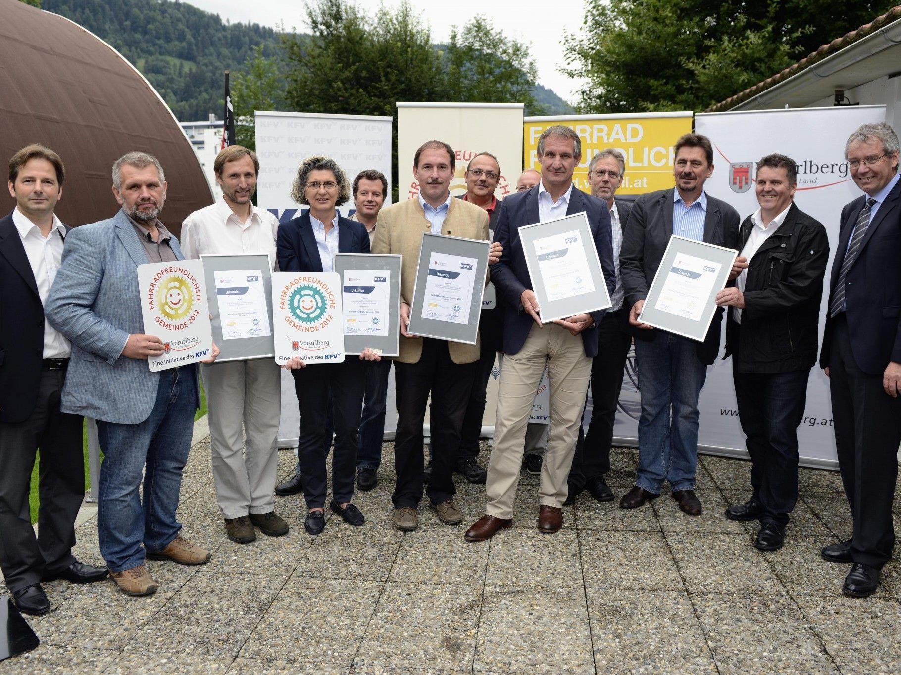 Preisverleihung „Fahrradfreundlichste Gemeinden 2012 in Vorarlberg“