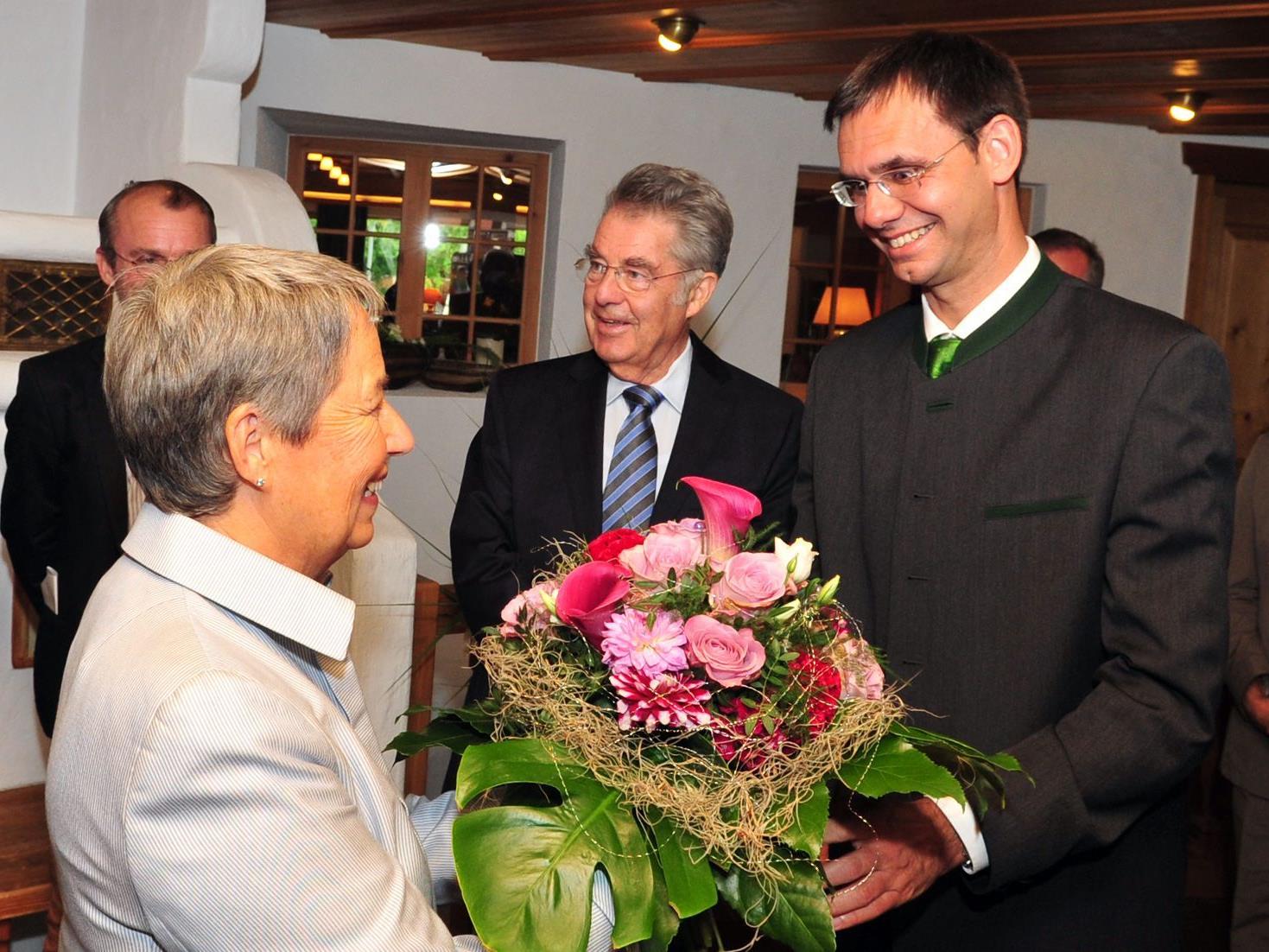 LH Wallner begrüßte Bundespräsident Heinz Fischer und dessen Frau Margit in Vorarlberg.