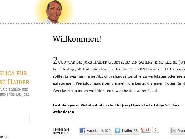 Betreiber der Website wollte "Haider-Kult" verspotten. Betreiber der Website wollte "Haider-Kult" verspotten.