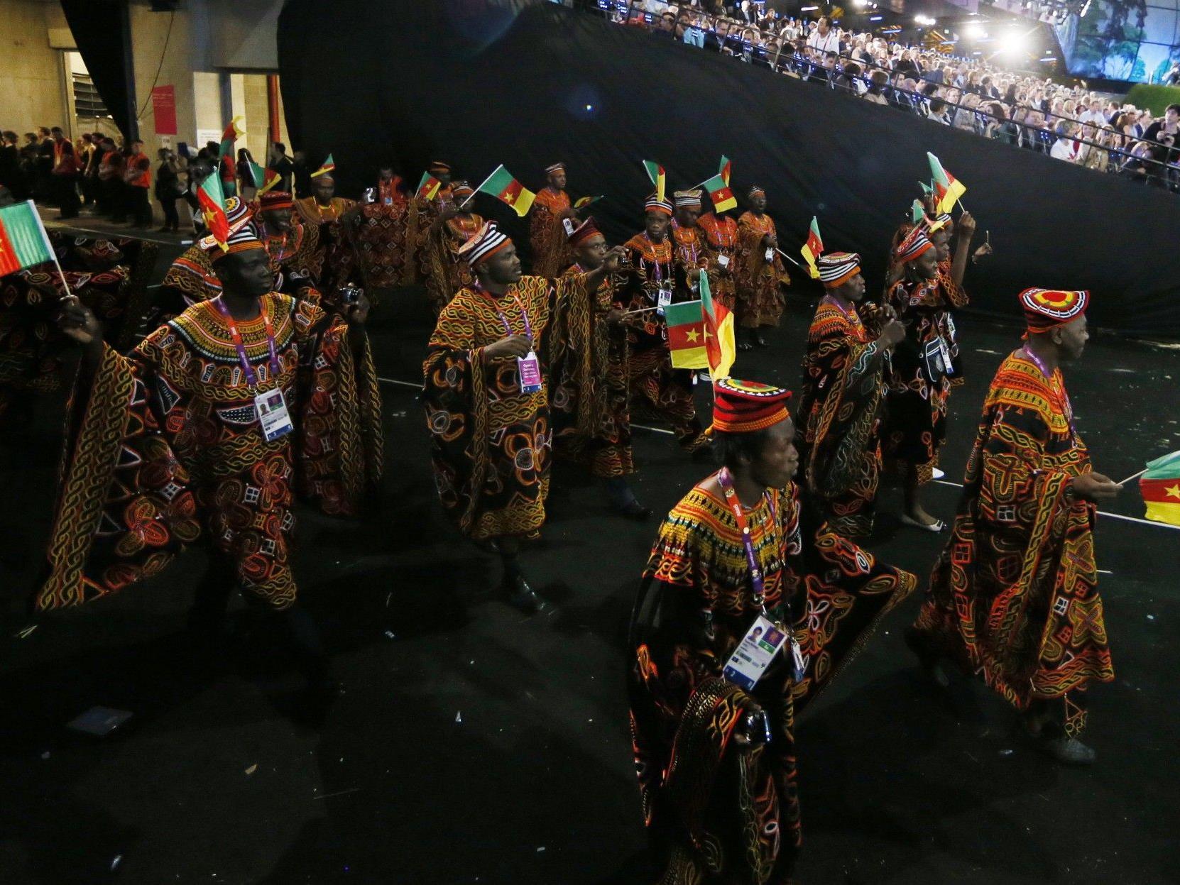 Noch vollzählig: Die Sportler aus dem Kamerun bei der Eröffnungszeremonie.