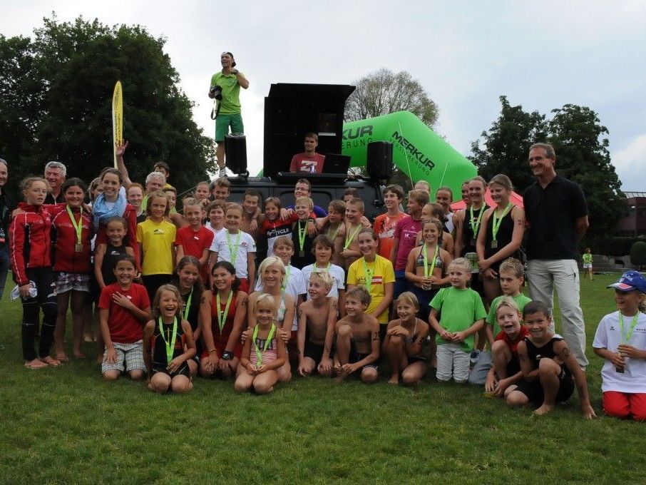 Der Transkid war ein großes Triathlonfest für Alle, Gratulant war Bürgermeister Markus Lienhart. Der Transkid war ein großes Triathlonfest für Alle, Gratulant war Bürgermeister Markus Lienhart.