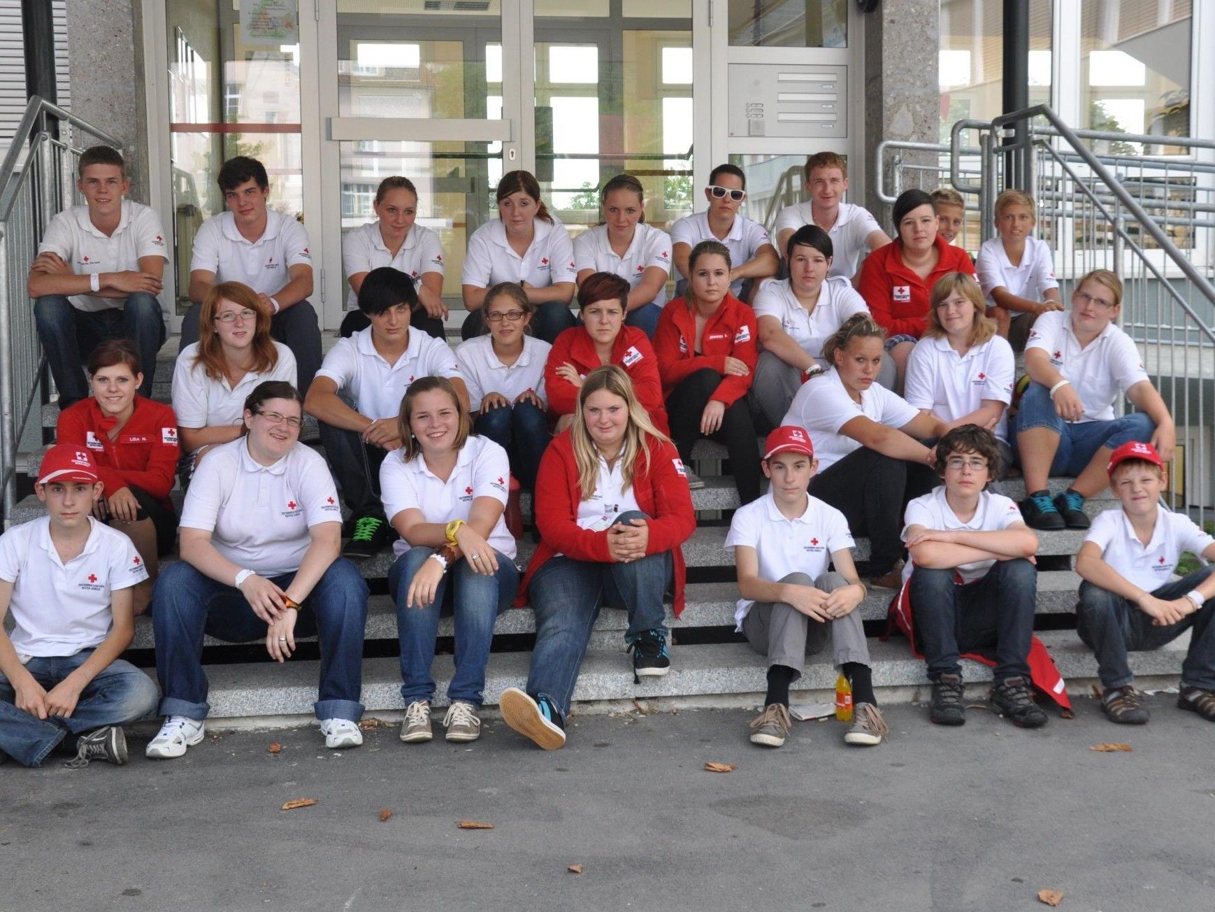 Kinder, Jugendliche und Jugendreferenten aus dem ganzen Land trafen sich beim Rot-Kreuz-Jugendcamp 2012 in Lochau am Bodensee.
