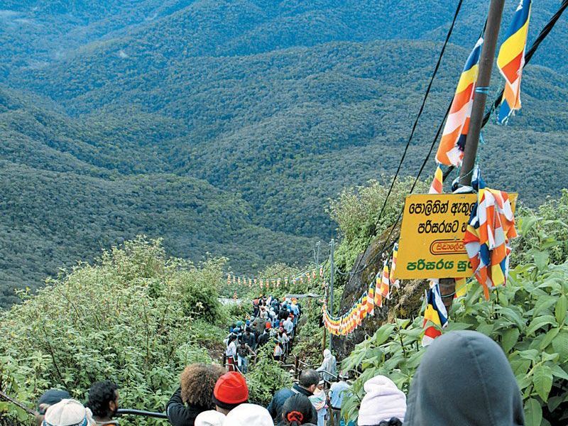 Sieben Kilometer Aufstieg warten bis zum Gipfel des Adam's Peak