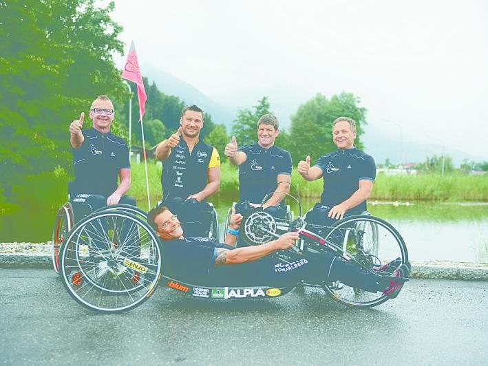 Bereit für eine gute Tat von schweißtreibendem Charakter: Rollstuhlclub Enjo Vorarlberg.