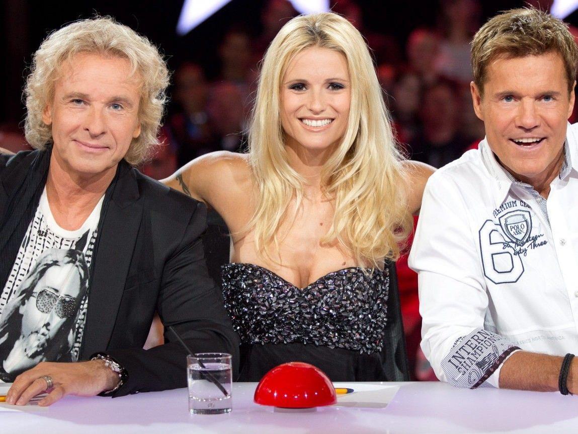 Die Jury-Mitglieder der RTL-Castingshow "Das Supertalent", Thomas Gottschalk, Michelle Hunziker und Dieter Bohlen (v.l.)
