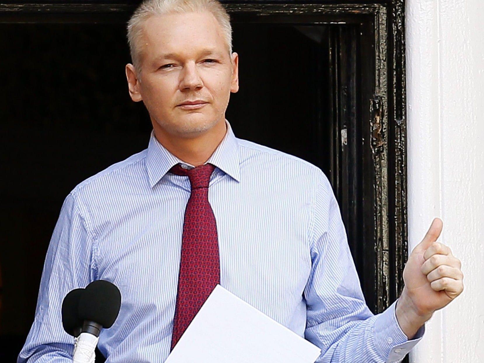 Julian Assange in der Botschaft von Ecuador.