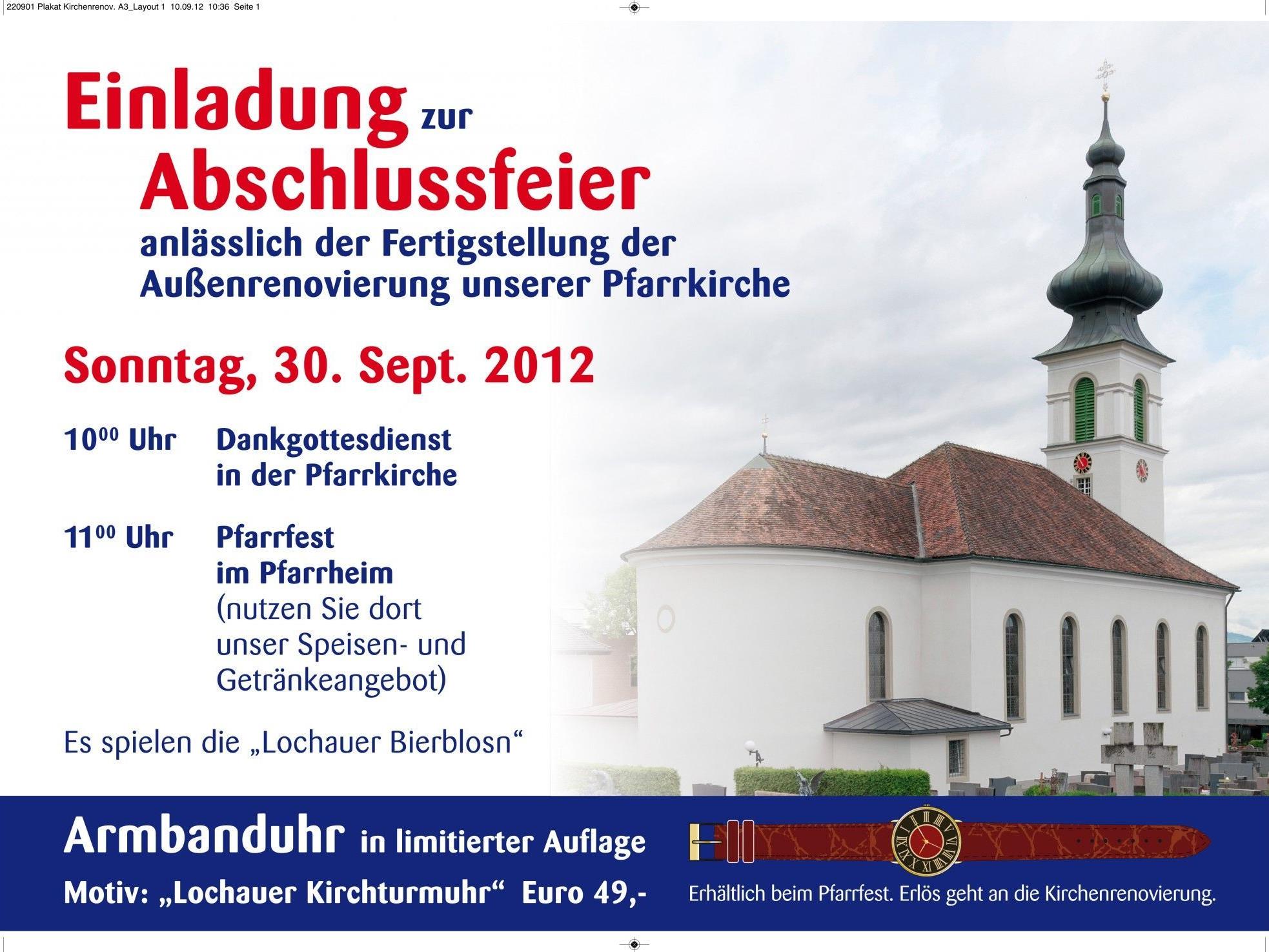 „Dankgottesdienst mit Pfarrfest“ anlässlich der bestens gelungenen Kirchenrenovierung im Pfarrheim.