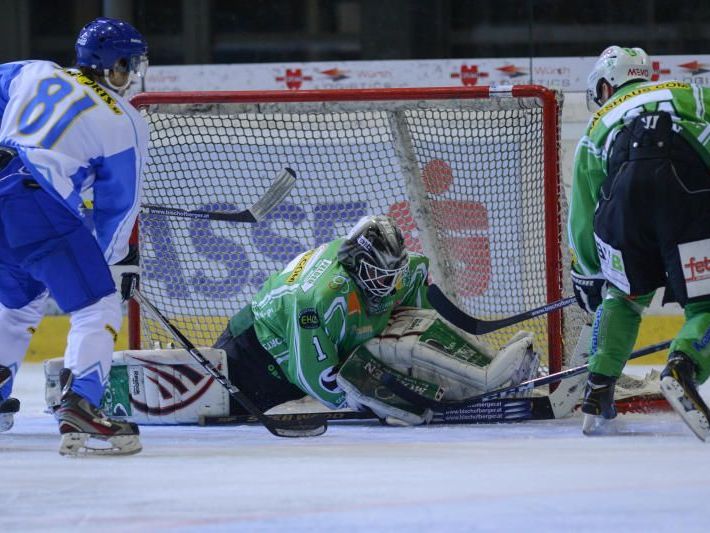 EHC Bregenzerwald Keeper Christoph Schwendinger hatte viel zu tun EHC Bregenzerwald Keeper Christoph Schwendinger hatte viel zu tun