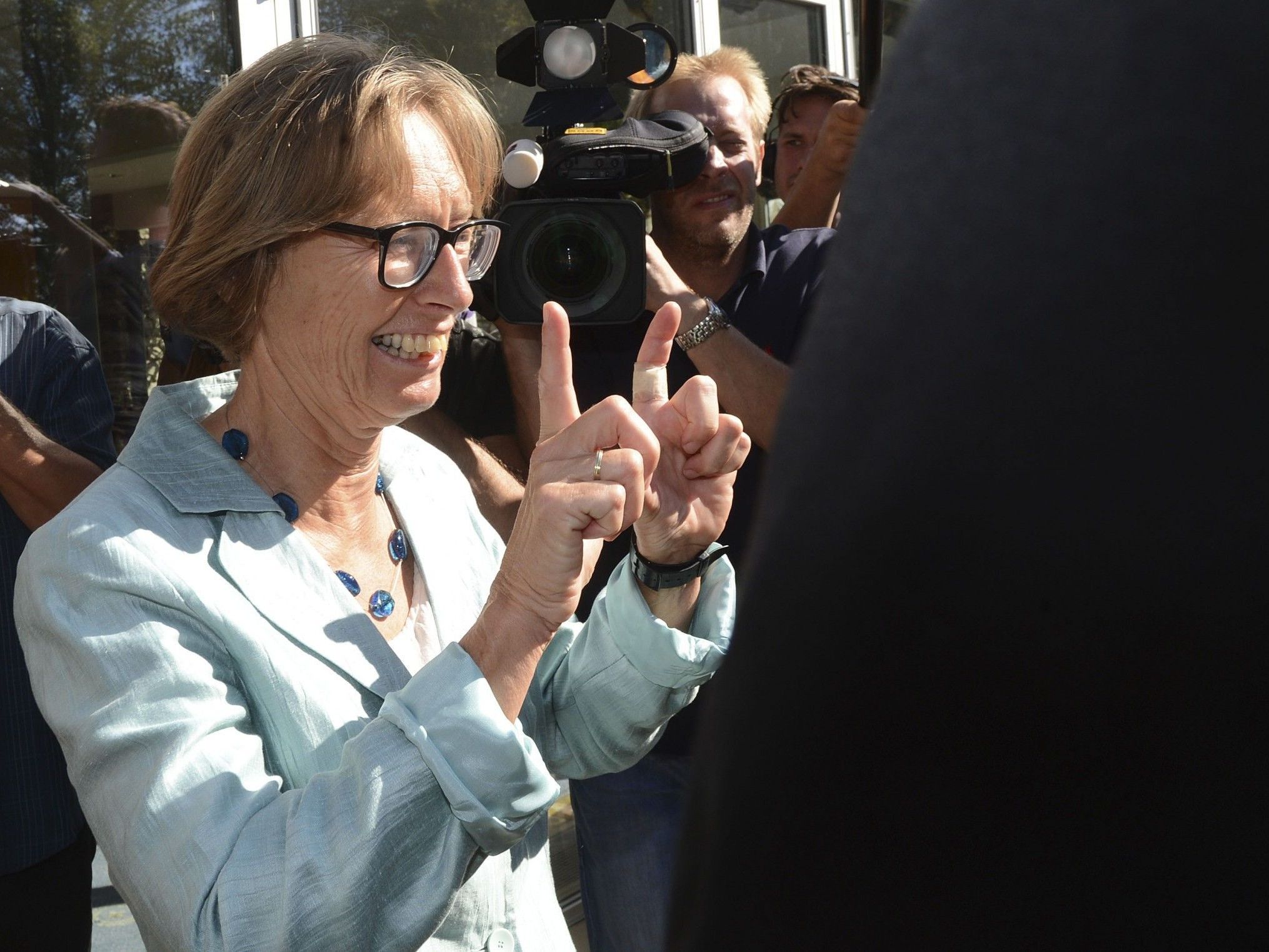 Gabriela Moser am Dienstag, kurz nachdem sie ihren Rücktritt erklärt hat. Gabriela Moser am Dienstag, kurz nachdem sie ihren Rücktritt erklärt hat.