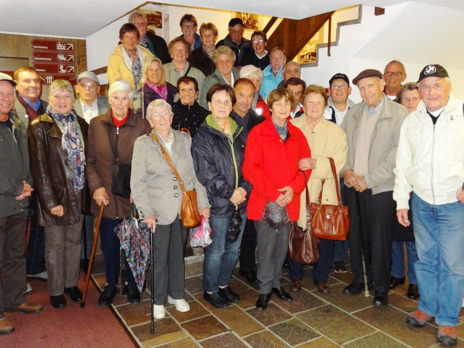 Die Teilnehmer vor der Rückfahrt vom Berghotel Schwägalp