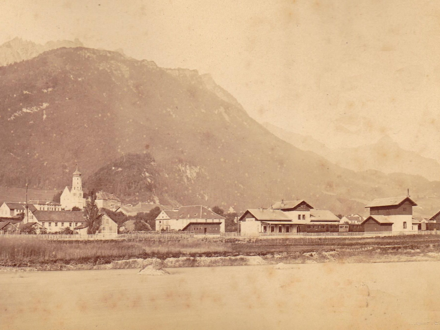 Bahnhof Bludenz - um ca. 1875 Bahnhof Bludenz - um ca. 1875