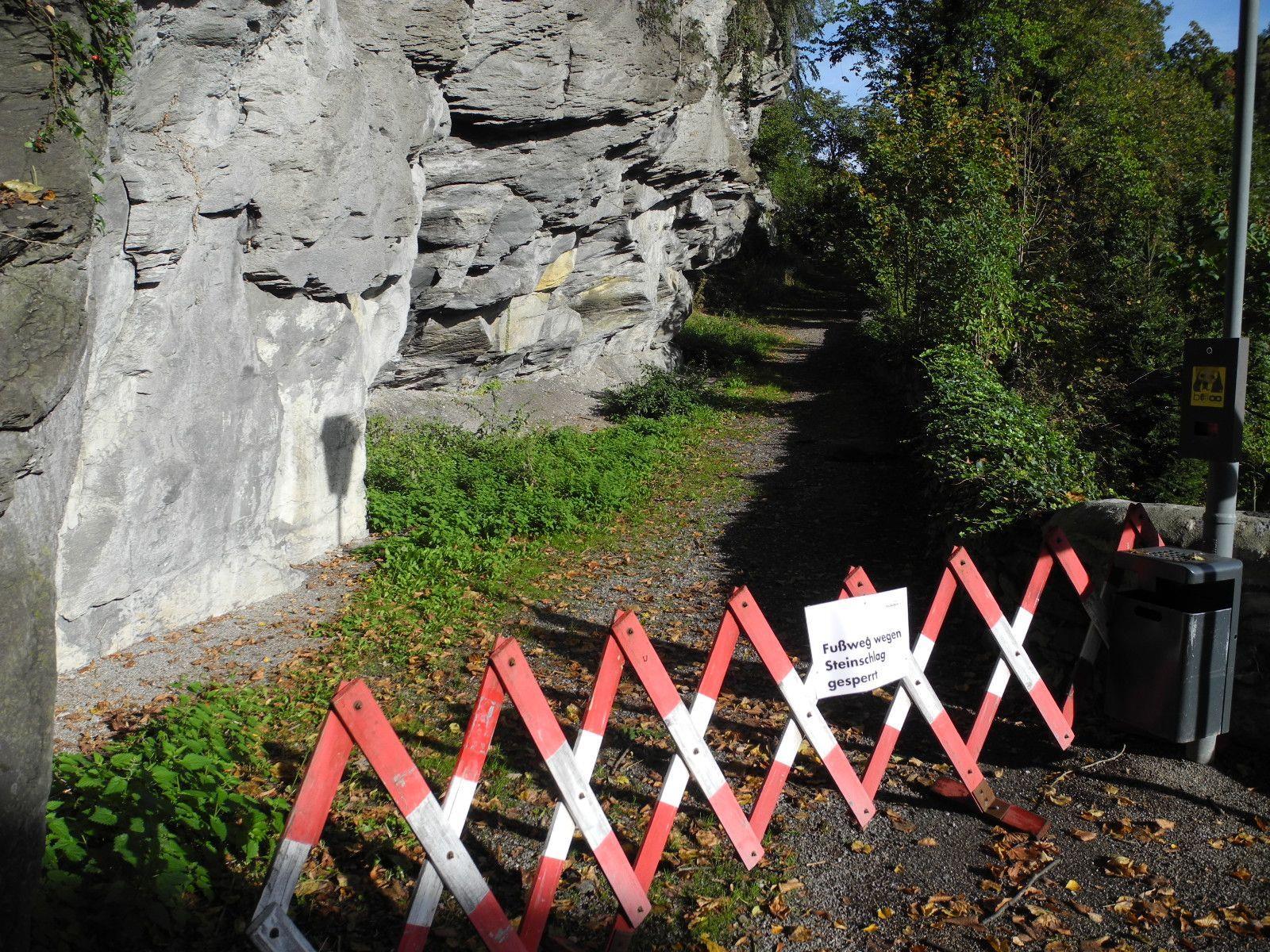 Der Weg über den Margarethenkapf musste wegen Steinschlaggefahr gesperrt werden