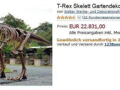 Auf Amazon kann man zum Beispiel auch einen T-Rex kaufen. Auf Amazon kann man zum Beispiel auch einen T-Rex kaufen.
