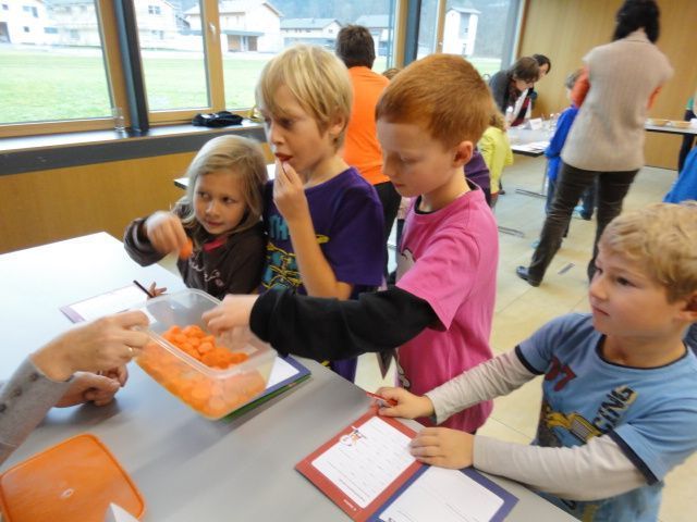 Die Schüler entdeckten den Geschmack der verschiedenen Lebensmittel Die Schüler entdeckten den Geschmack der verschiedenen Lebensmittel