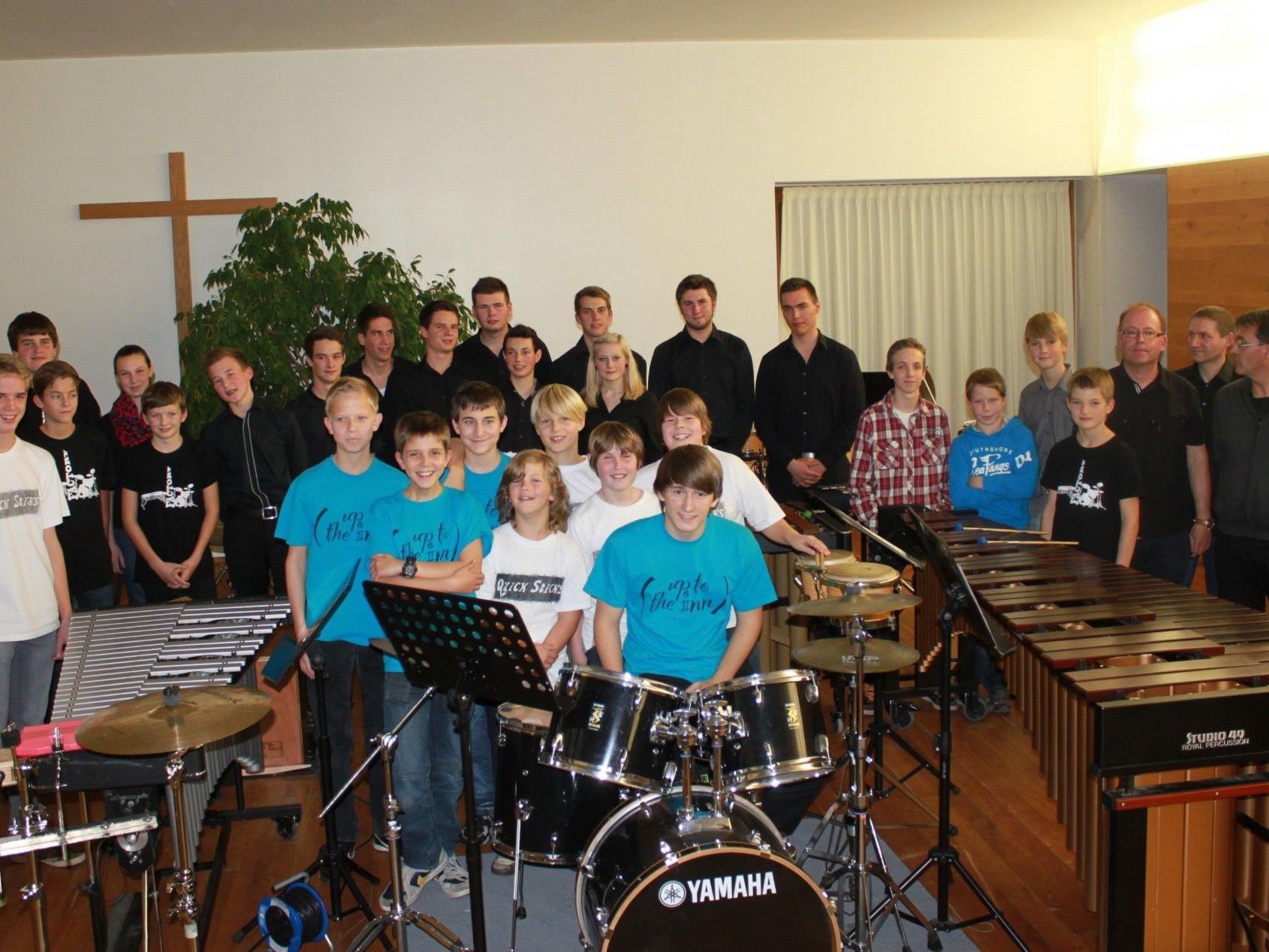 28  junge Vorarlberger und Tiroler Schlagwerker begeisterten bei der „Percussion Night“ in Lochau die Konzertbesucher.