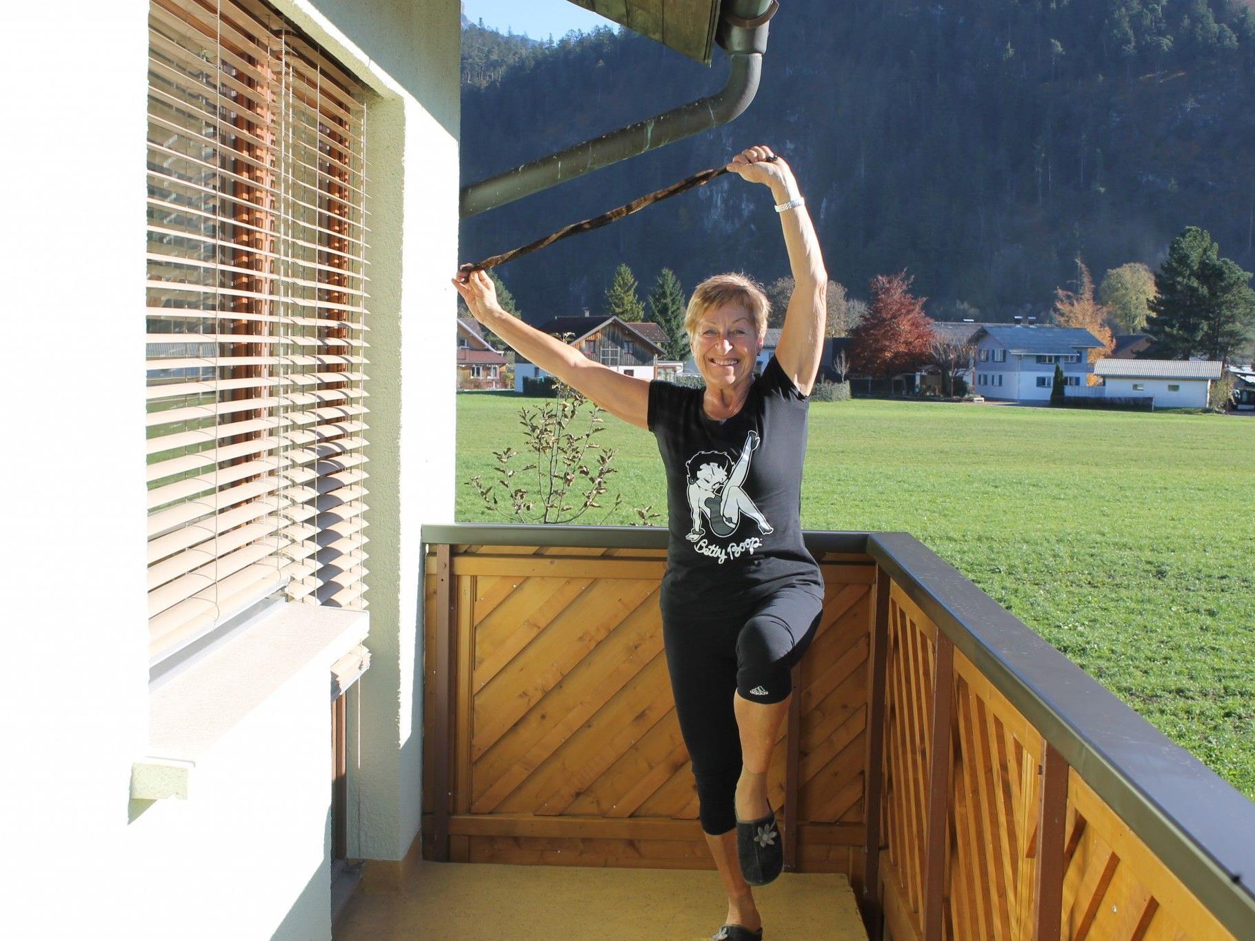 Hanni Amann hält sich mit Gymnastik fit