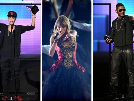 Justin Bieber, Taylor Swift und Usher dürfen sich über Auszeichnungen freuen. Justin Bieber, Taylor Swift und Usher dürfen sich über Auszeichnungen freuen.