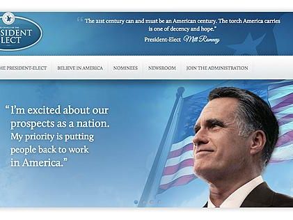 Wer den Schaden hat... Romneys Sieger-Website ging versehentlich online. Wer den Schaden hat... Romneys Sieger-Website ging versehentlich online.