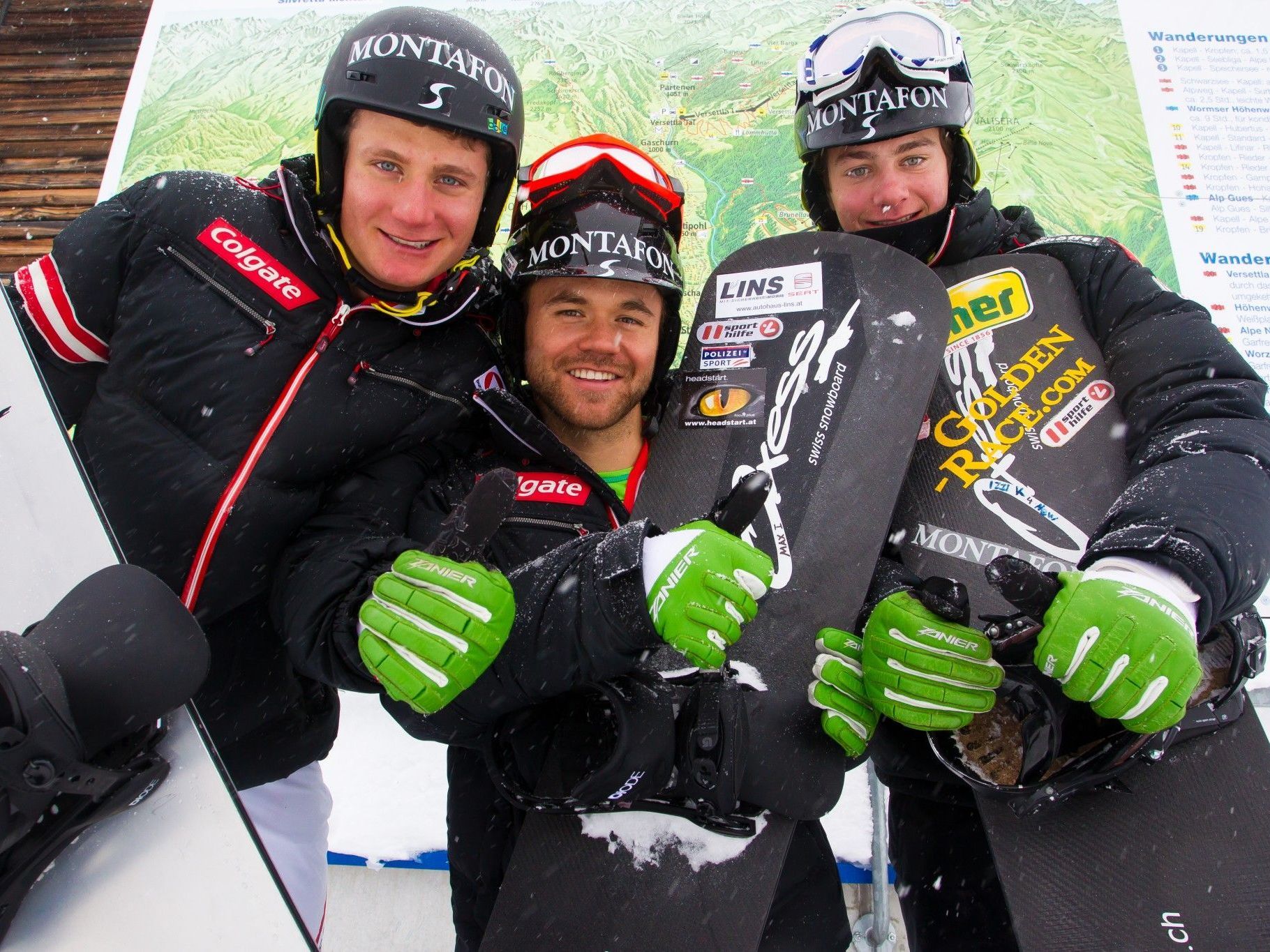 Startklar für wilden Ritt: Michael Hämmerle, Markus Schairer und Alessandro Hämmerle.