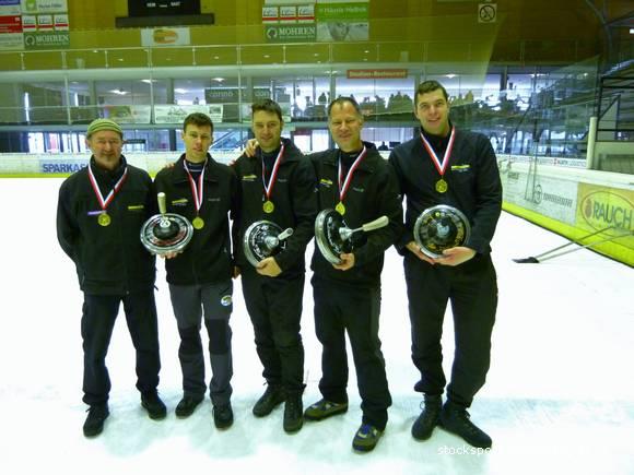 Das Lochau-Quartett holte sich in Dornbirn den Landesmeistertitel im Eisstocksport.
