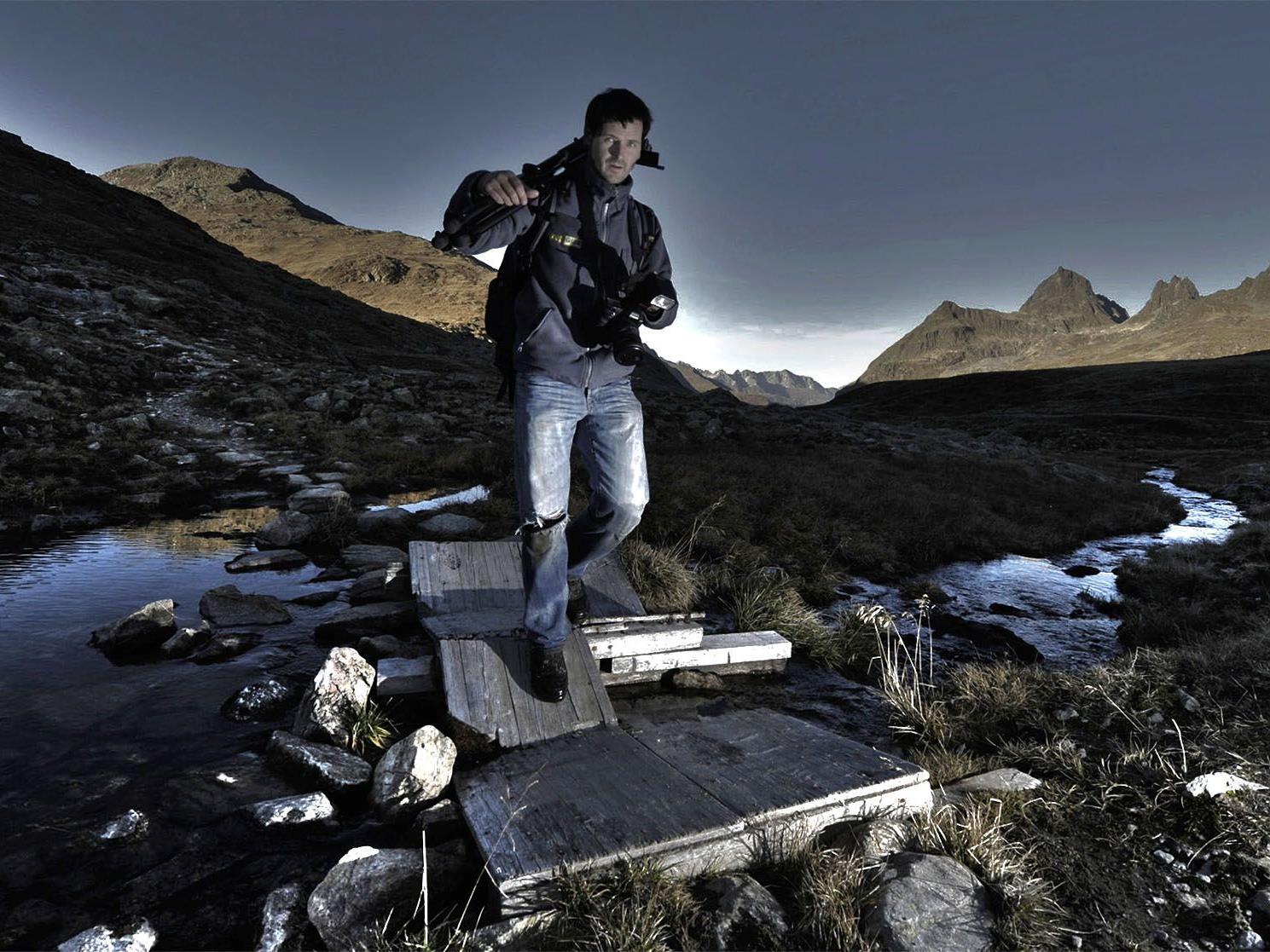 Fotograf Patrick Säly wurde von seinem Berufskollegen Karl-Rudolf Huber in den Bergen gut in Szene gesetzt.