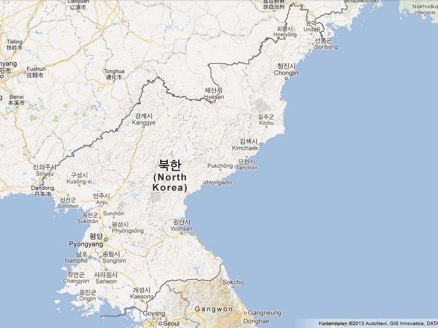 Nordkorea taucht langsam auf Google Maps auf.