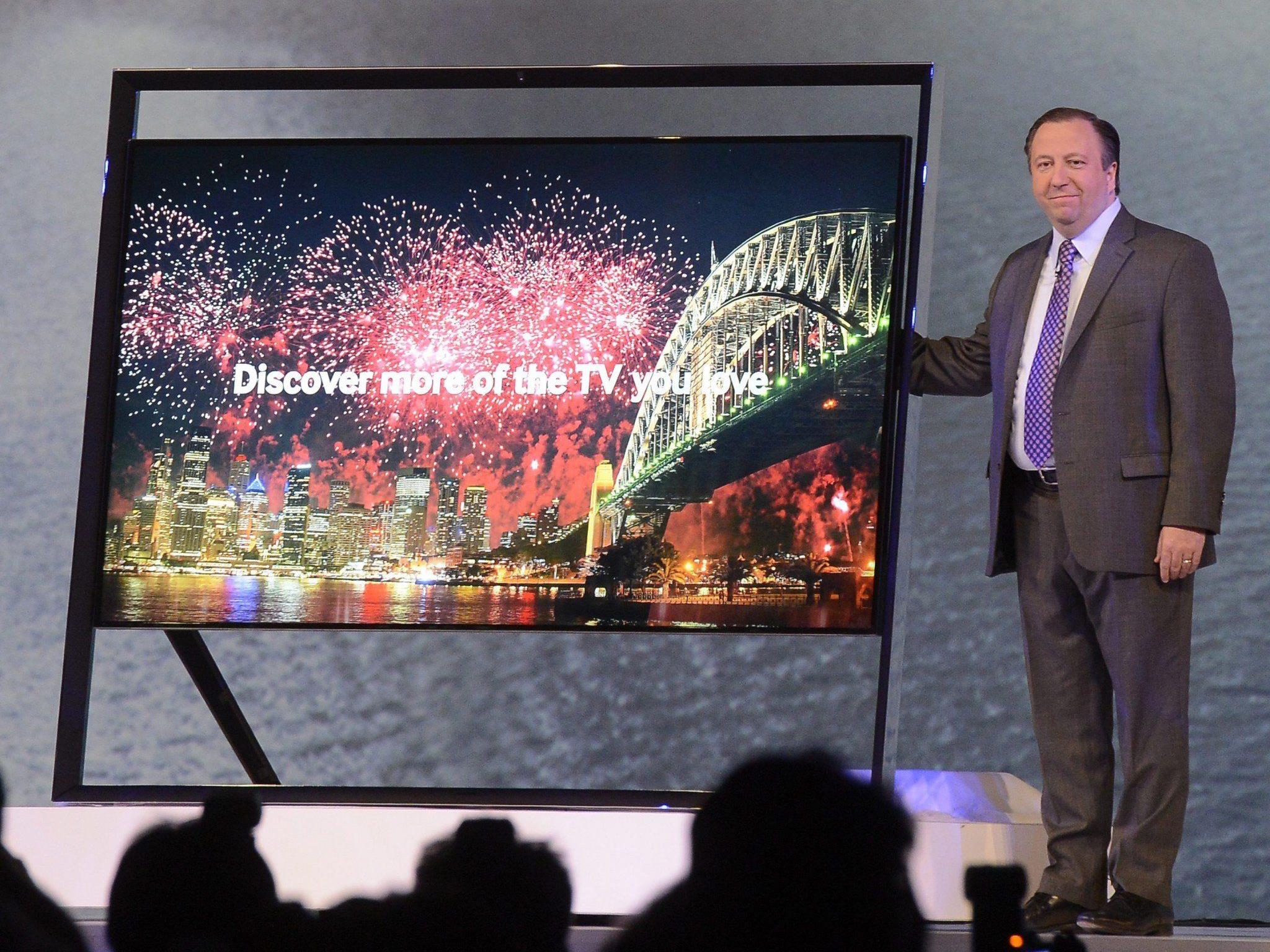 Ein neuer UHD-Fernseher von Samsung vorgestellt auf der CES in Las Vegas.