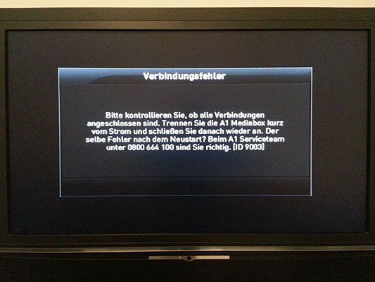 Probleme beim A1 TV - dieser Anblick bot sich unserer Leserreporterin in den letzten Wochen öfters