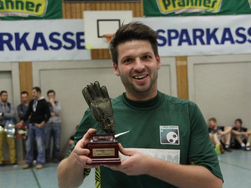 Alberschwende Tormann Rene Morscher wurde zum besten Tormann des Turnieres ausgezeichnet.
