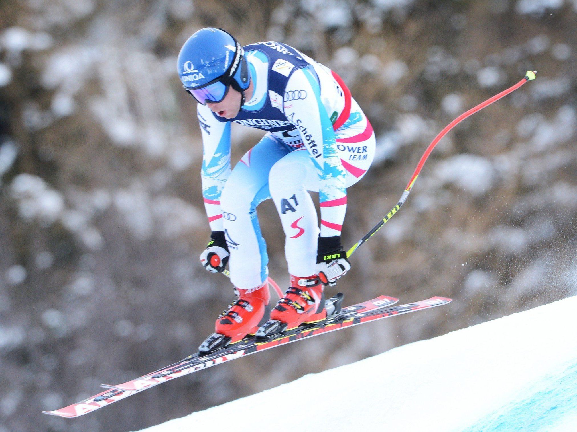 Benjamin Raich während seiner Abfahrt in der WM-Super-Kombination in Schladming. Benjamin Raich während seiner Abfahrt in der WM-Super-Kombination in Schladming.