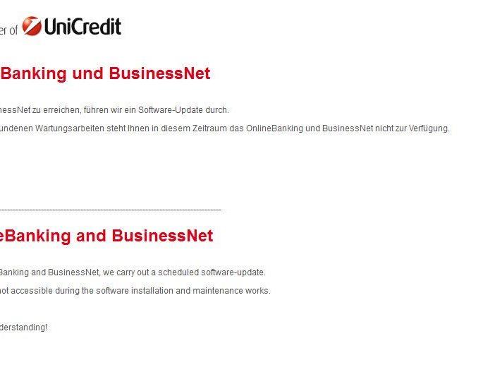 Bank Austria wieder offline -Filialen und Online-Banking stehen still