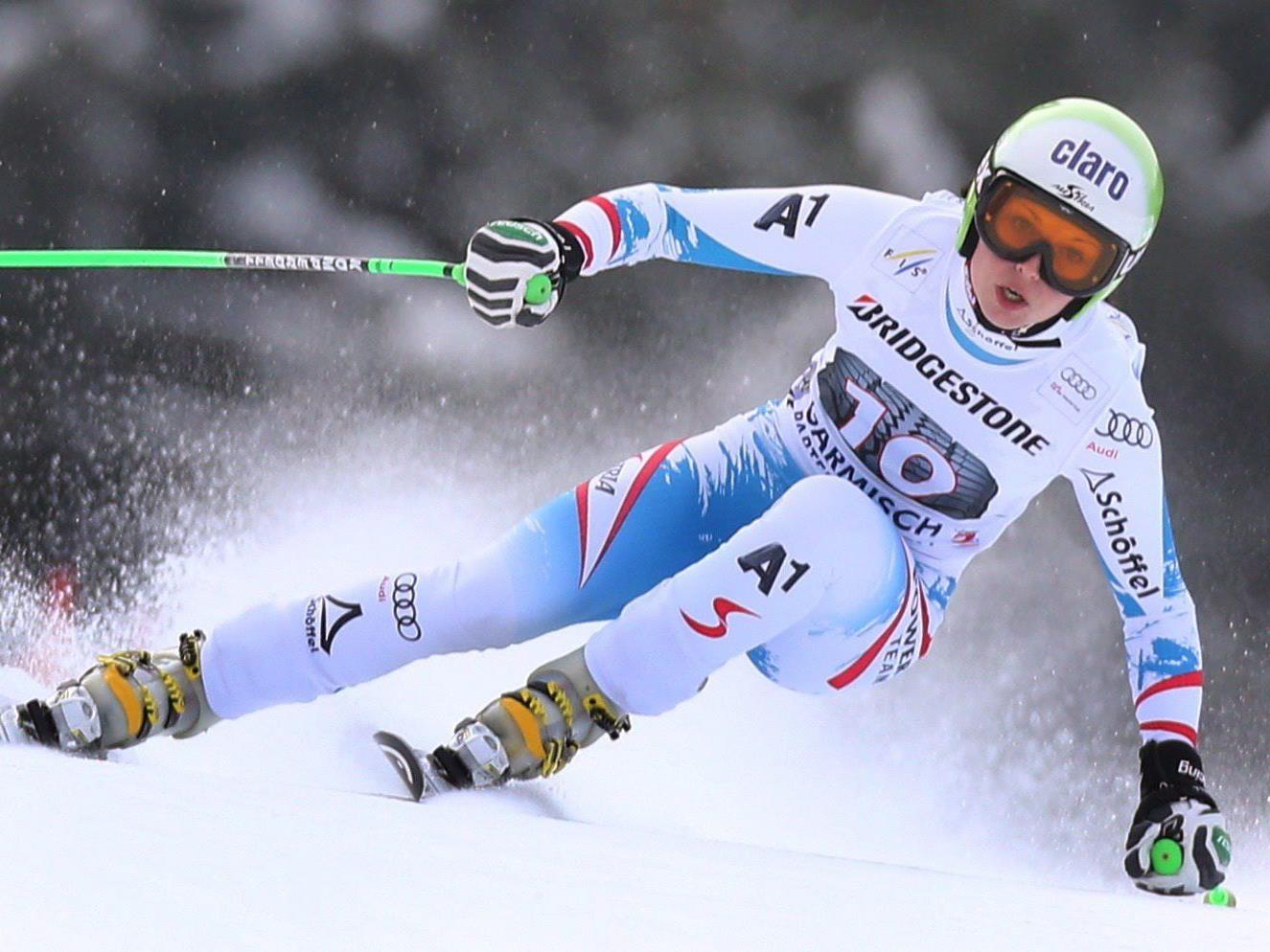 Anna Fenninger feierte in Garmisch ihren ersten Weltcup-Sieg im Super-G.