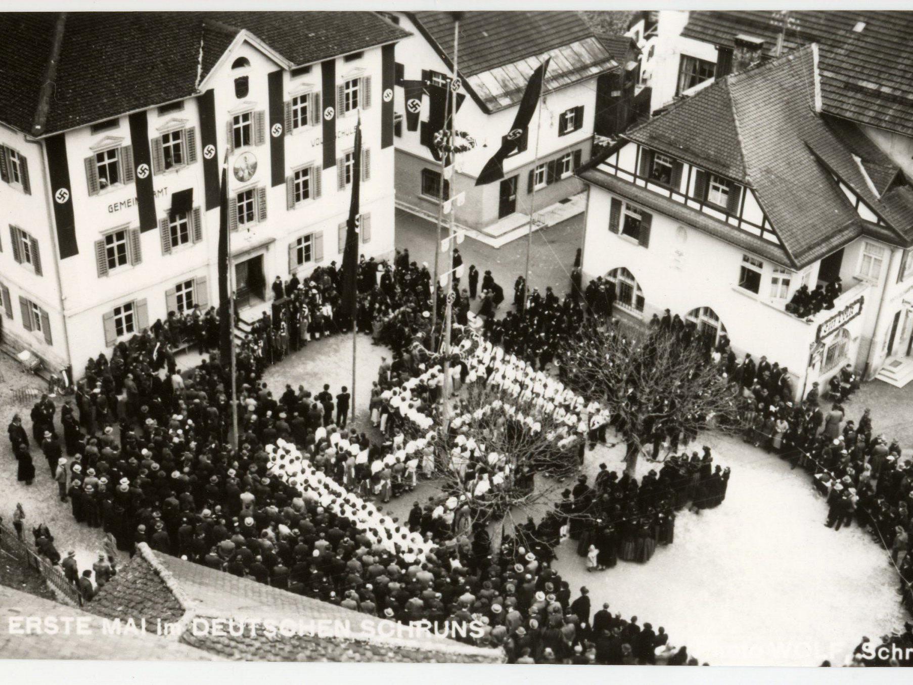 NS-Feier am 1. Mai 1938 in Schruns